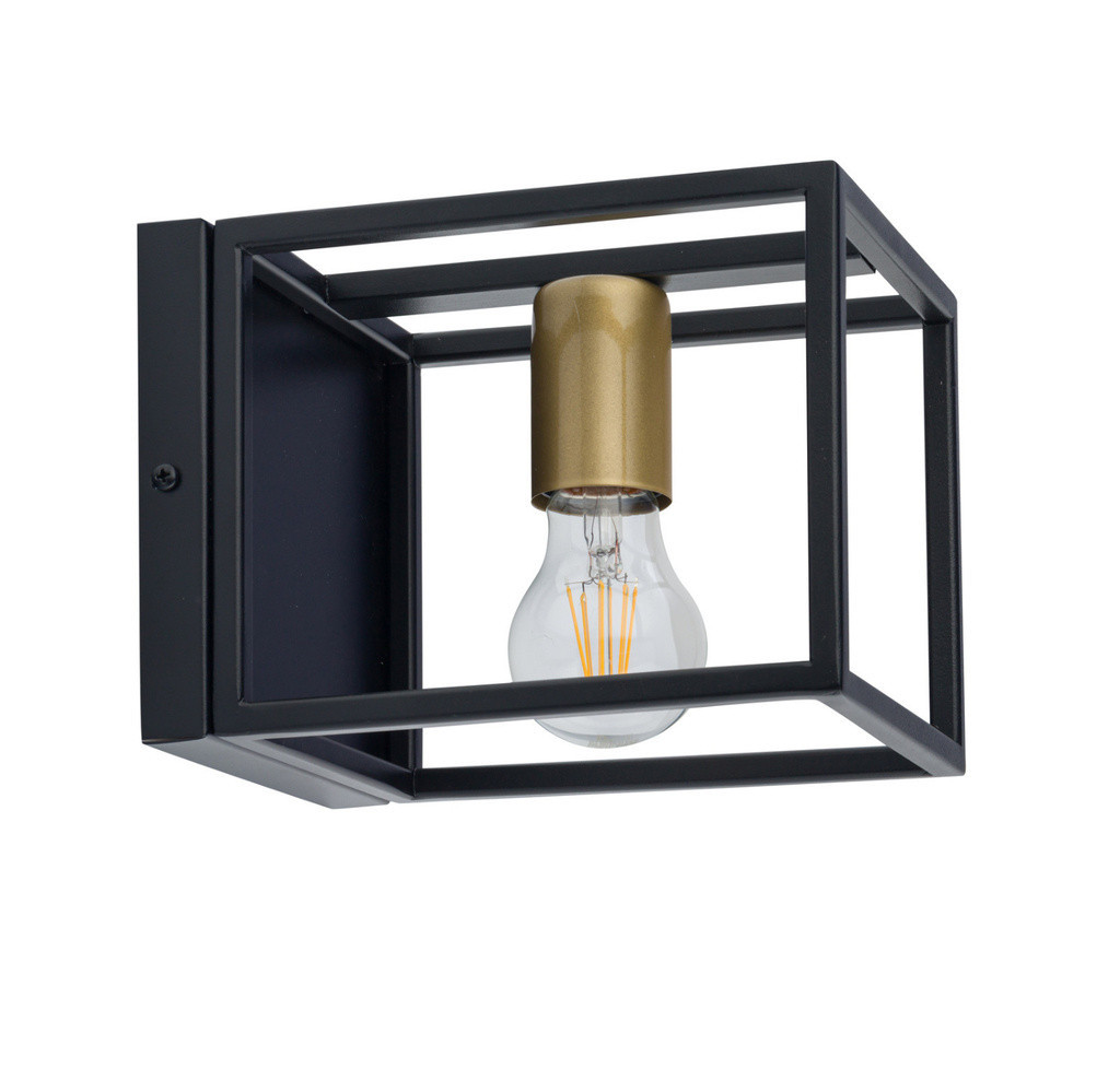 Kinkiet czarno-złoty Vigo 1xE27x15W wym:15x15x21cm IP20 Sigma