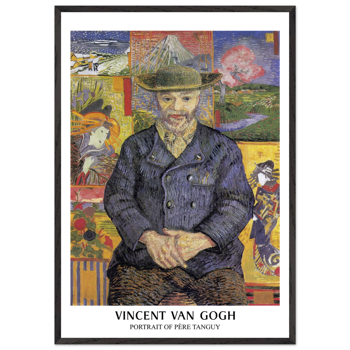 Artfulprints Poster met Lijst Vincent van Gogh - Portrait of Père Tanguy  - 70x100 cm - Meerkleurig
