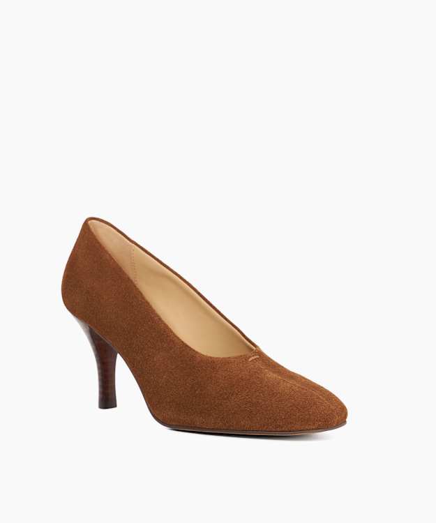 Abundant Chestnut - Suede High Heel Court Shoes
