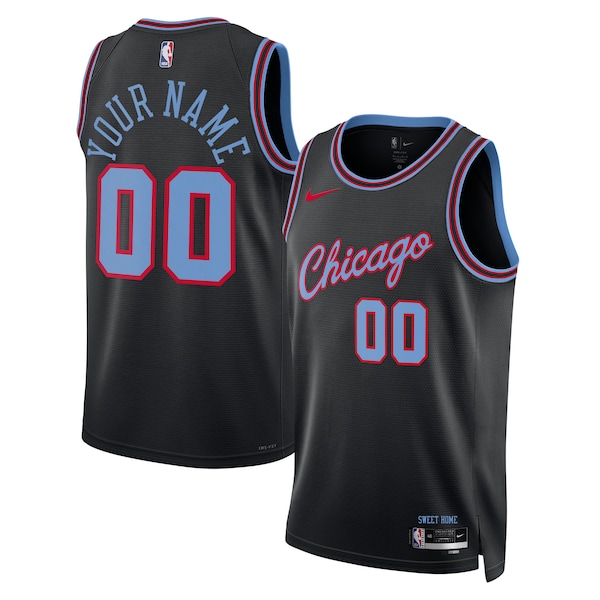 Chicago Bulls Nike Unisex 2025/26 City Edition Swingman Custom Jersey - Black