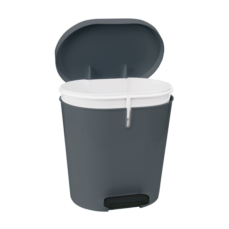 Poubelle à pédale Zamora anthracite 8 L SUNWARE