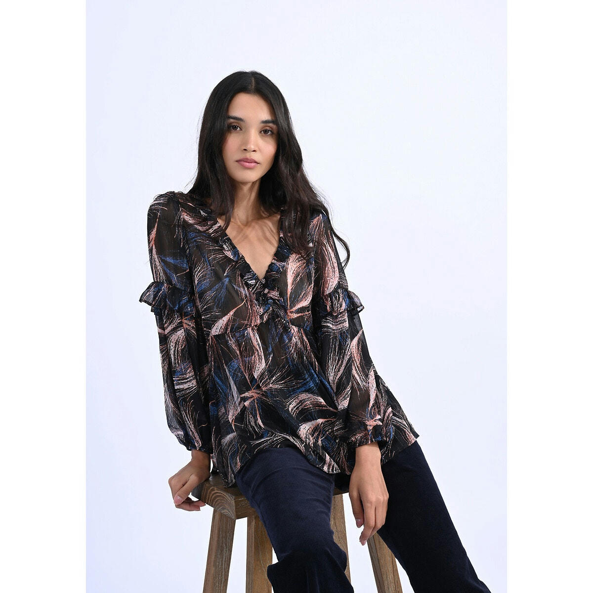 Blouse  imprimée à volants