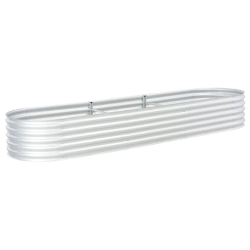NNEVL Garden Raised Bed 320x80x44 cm Galvanised Steel Silver