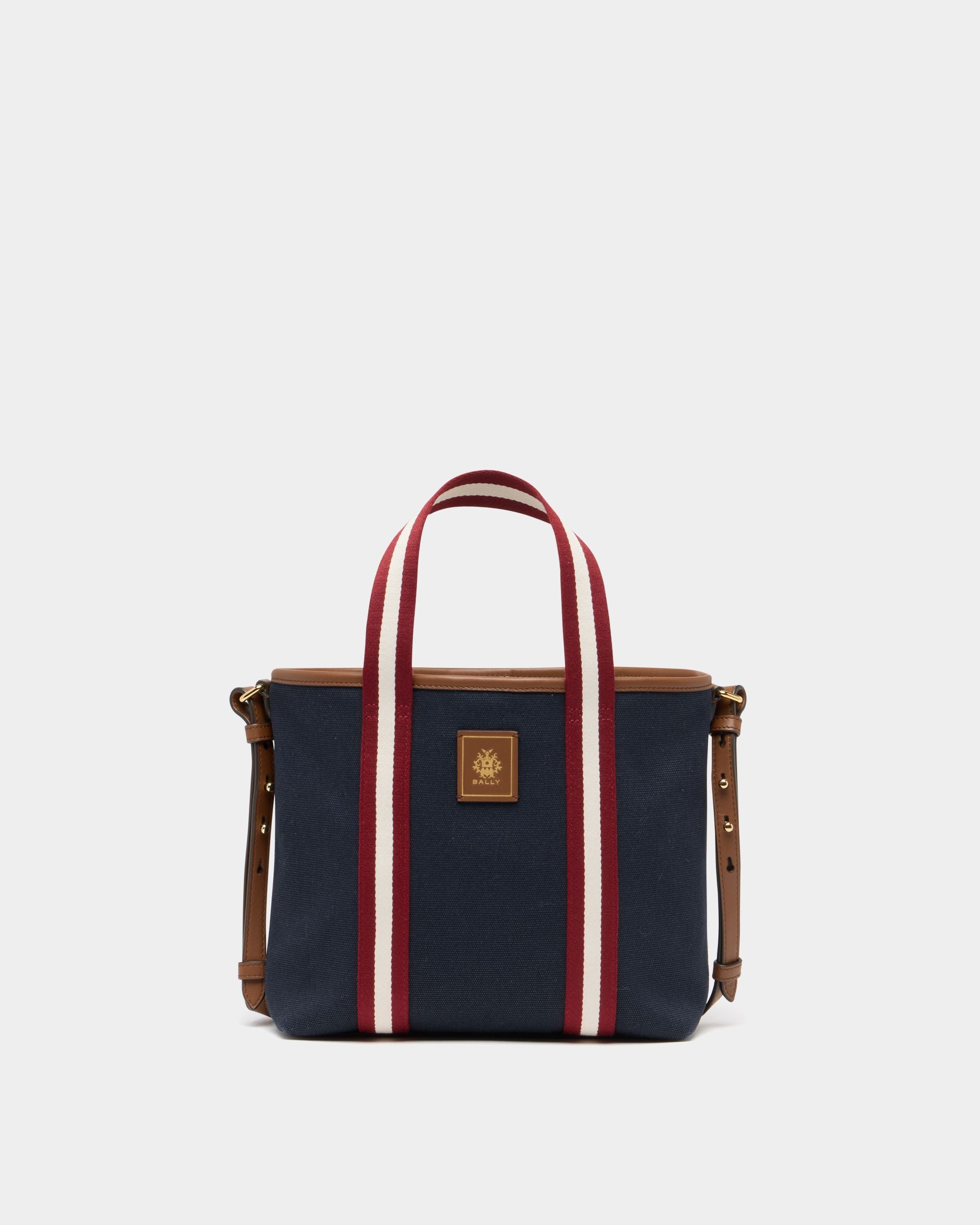 Edelbliss Tote Bag aus Canvas in Navy Blue mit Bally-Ribbon-Detail