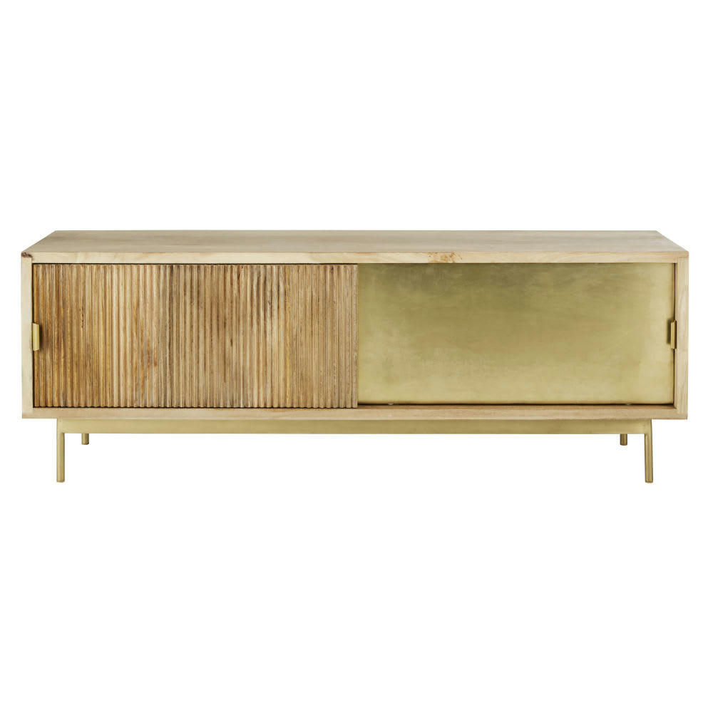 Louxor - Meuble TV 2 portes coulissantes en manguier