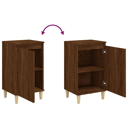 NNEVL Bedside Cabinet Brown Oak 40x35x70 cm Engineered Wood
