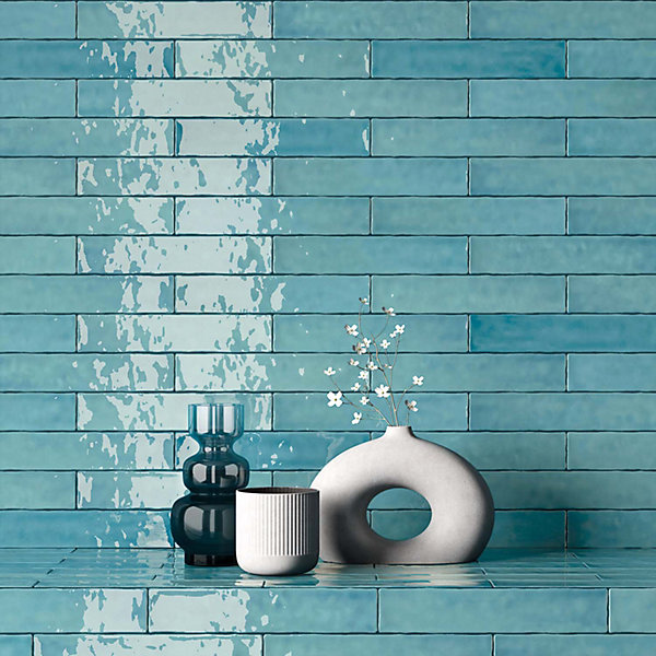 Faïence Saona Marine brillant - brillant 25 x 5cm( vendu par boite de0,75 m² )