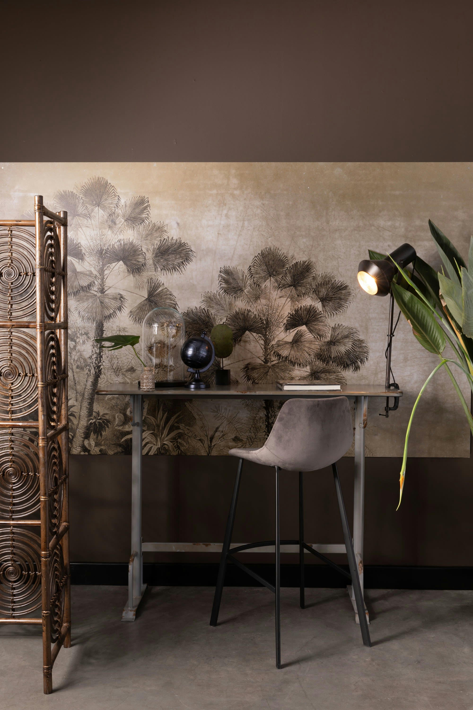 DECLAN - Table de bar en métal gris