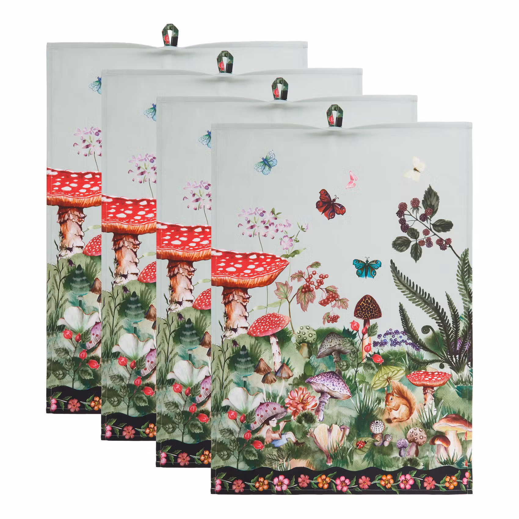 KITCHEN TALES Küchentuch Wald 4er-Set
