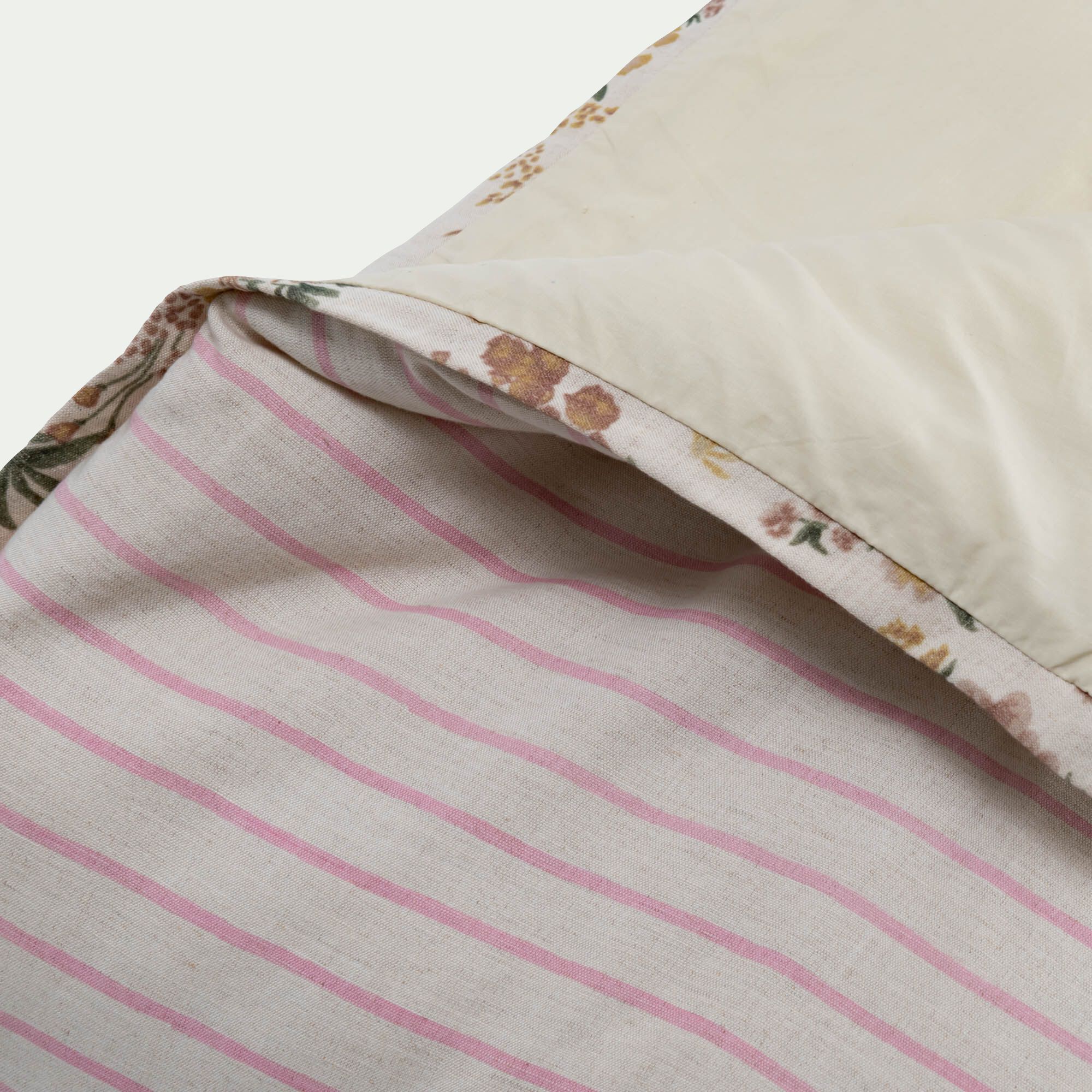 BOUQUET - Édredon avec pompons en coton 100x180cm - beige