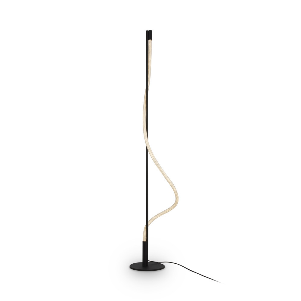 Lampa podłogowa TAU czarno-biała LED 1x15W Ciepła biel 450lm Maytoni