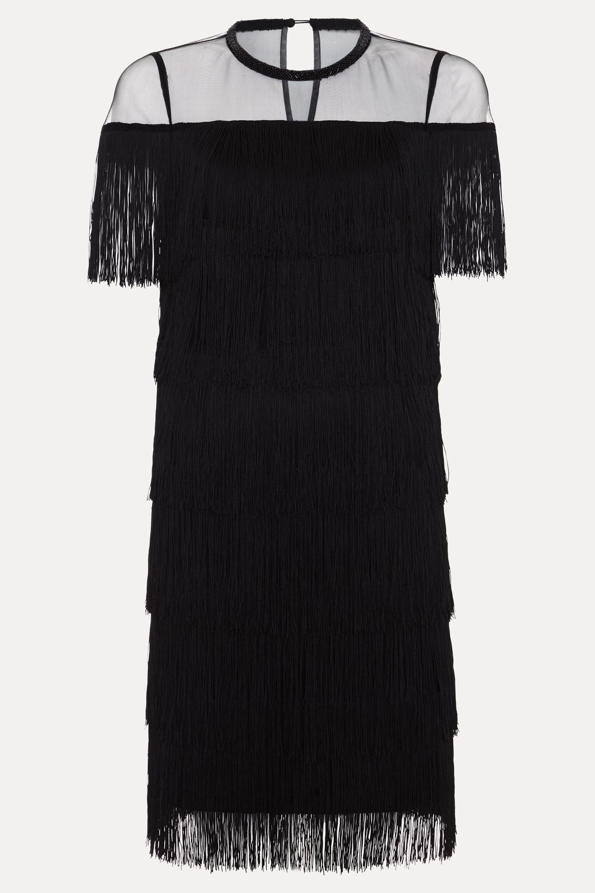 Phase Eight Viola Short Sleeve Fringe Mini Dress