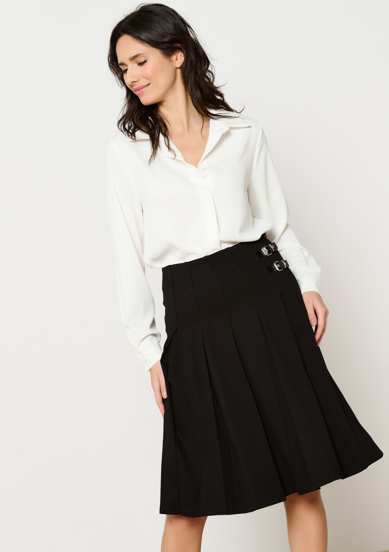 Midirok met pliss&eacute;