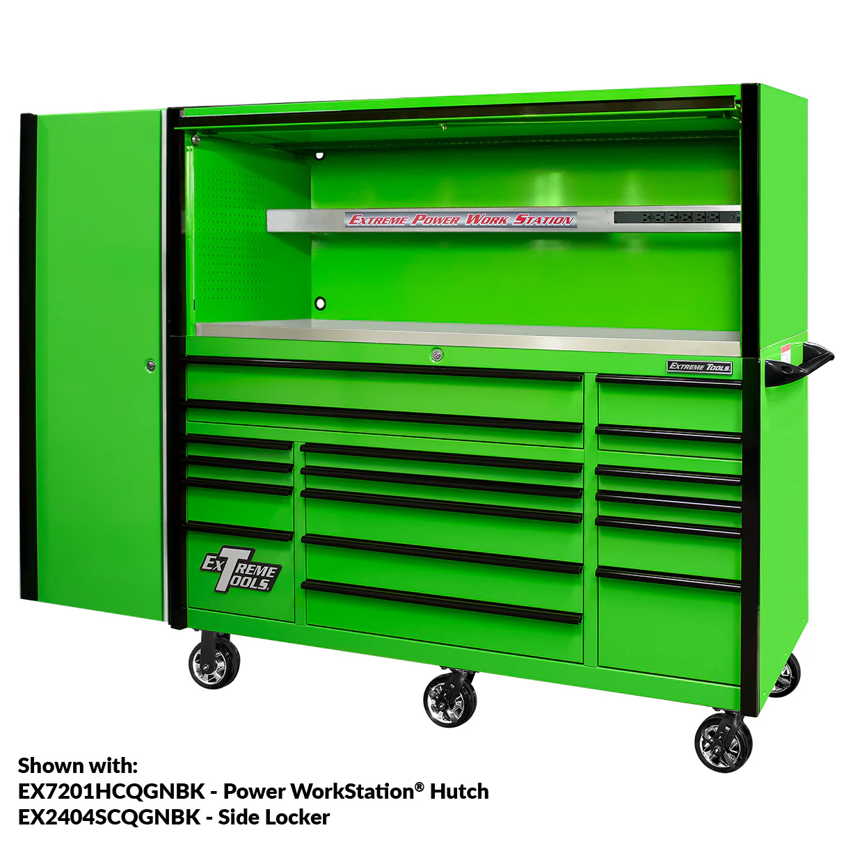 Extreme Tools Professional EXQ 72�� Quick Release 17-Drawer Triple Bank Roller Cabinet(Black-Aluminum)