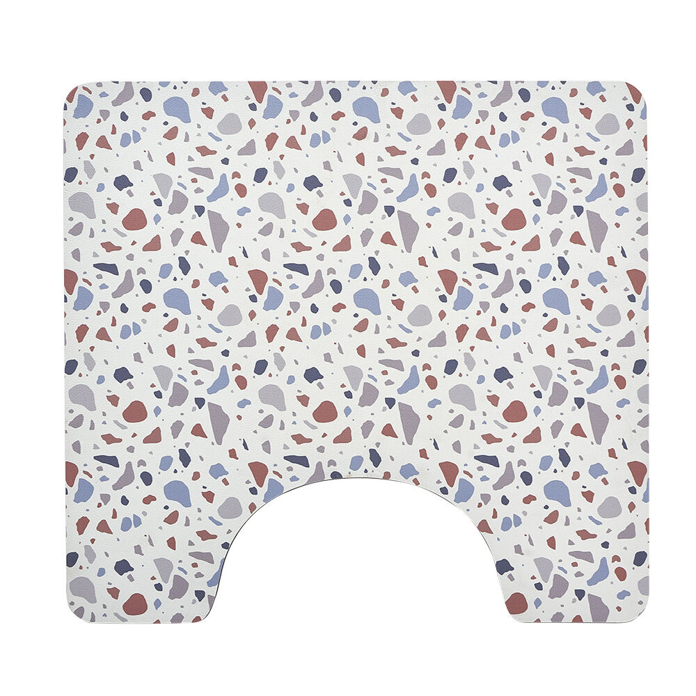 Contour WC PVC motif terrazzo blanc marron bleu 49,5x15cm