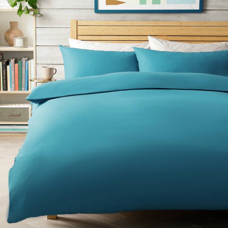 Habitat Cotton Rich 180 TC Petrol Bedding Set - Single