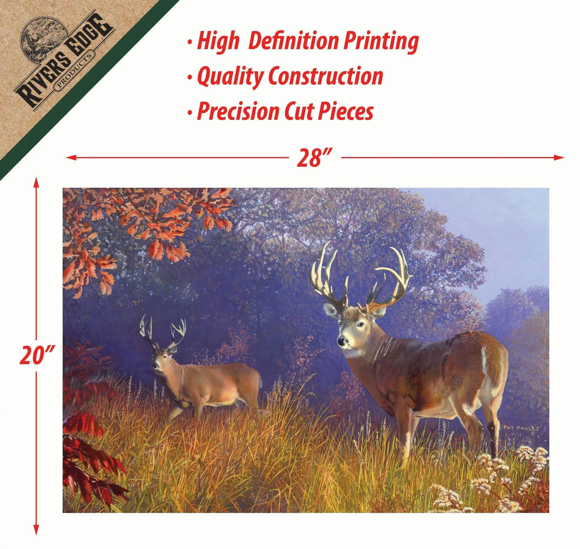 RIVERS EDGE Deer Scene Jigsaw Puzzle in Tin, 1000-pc