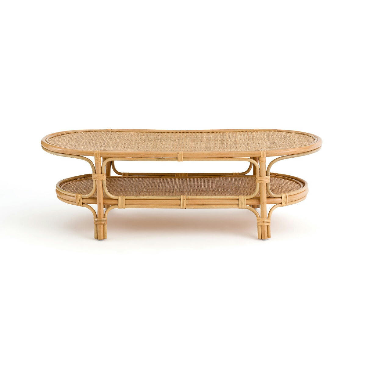 Table basse vintage rotin et cannage, Heiana