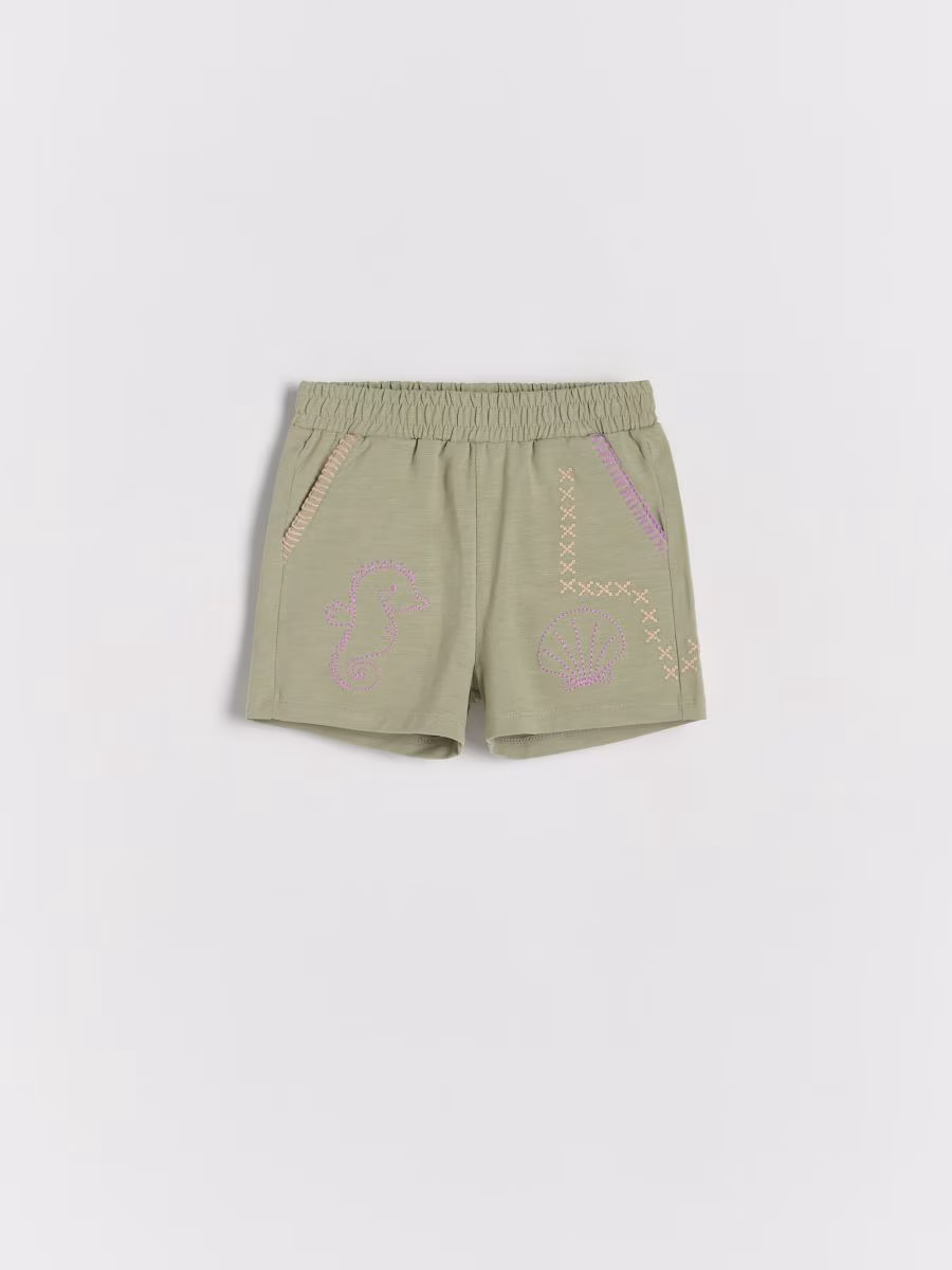 Cotton Shorts With Embroidery