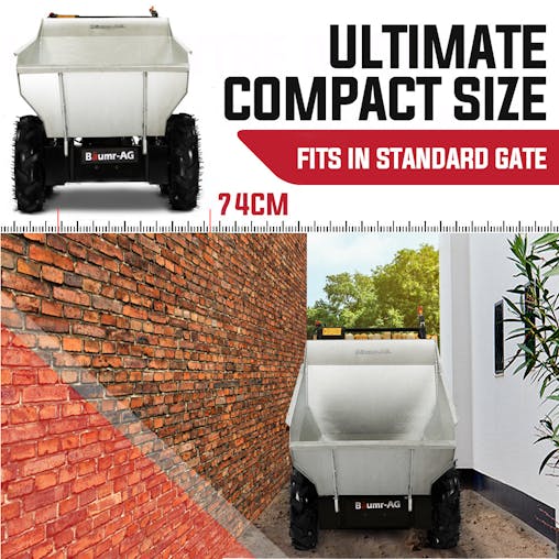NNEMB 6.5HP Mini Dumper Power Barrow Petrol-Powered with Galvanised Bucket