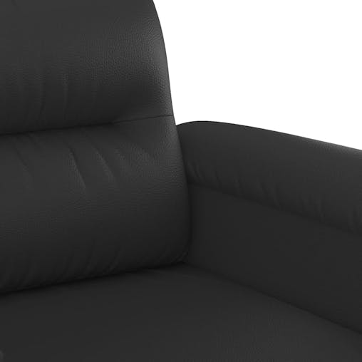 NNEVL 3 Piece Sofa Set with Pillows Black Faux Leather