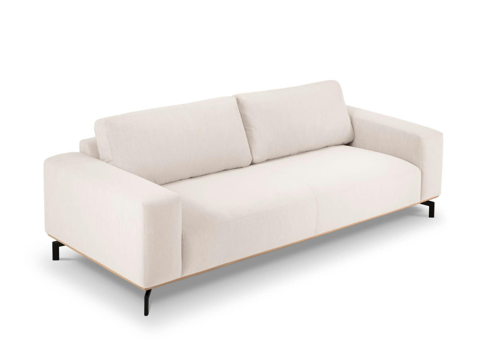 MARC - Canapé 3 places en Tissu Structurel Beige Clair