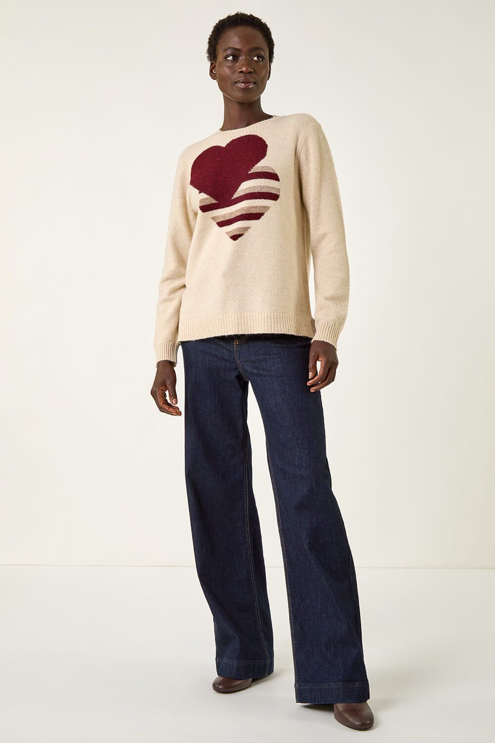 Roman Heart Crew Neck Knit Jumper