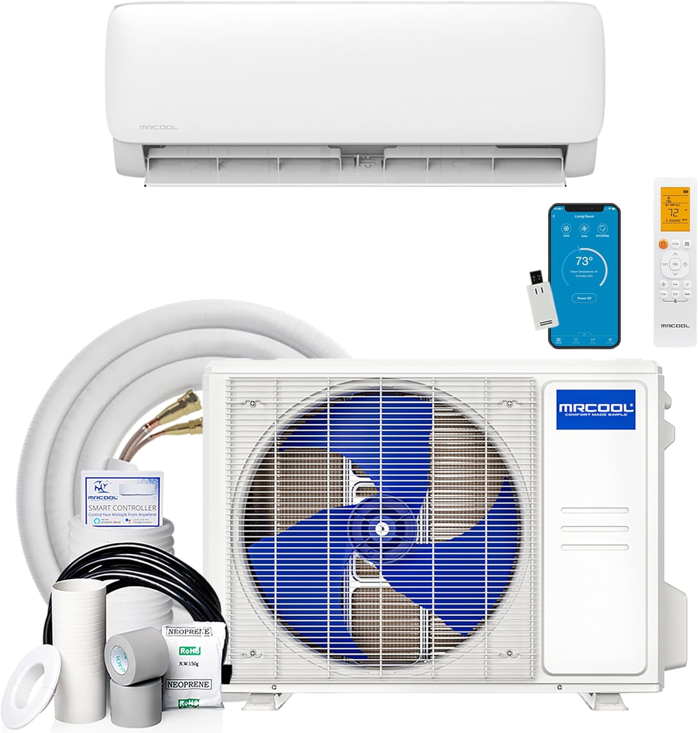 MRCOOL 12000 BTU 115V Ductless Inverter Mini Split Air Conditioner & Heat Pump System, Easy Pro Series - Wall-Mounted AC Unit w/Heating and Cooling for Home, Office & Commercial Space
