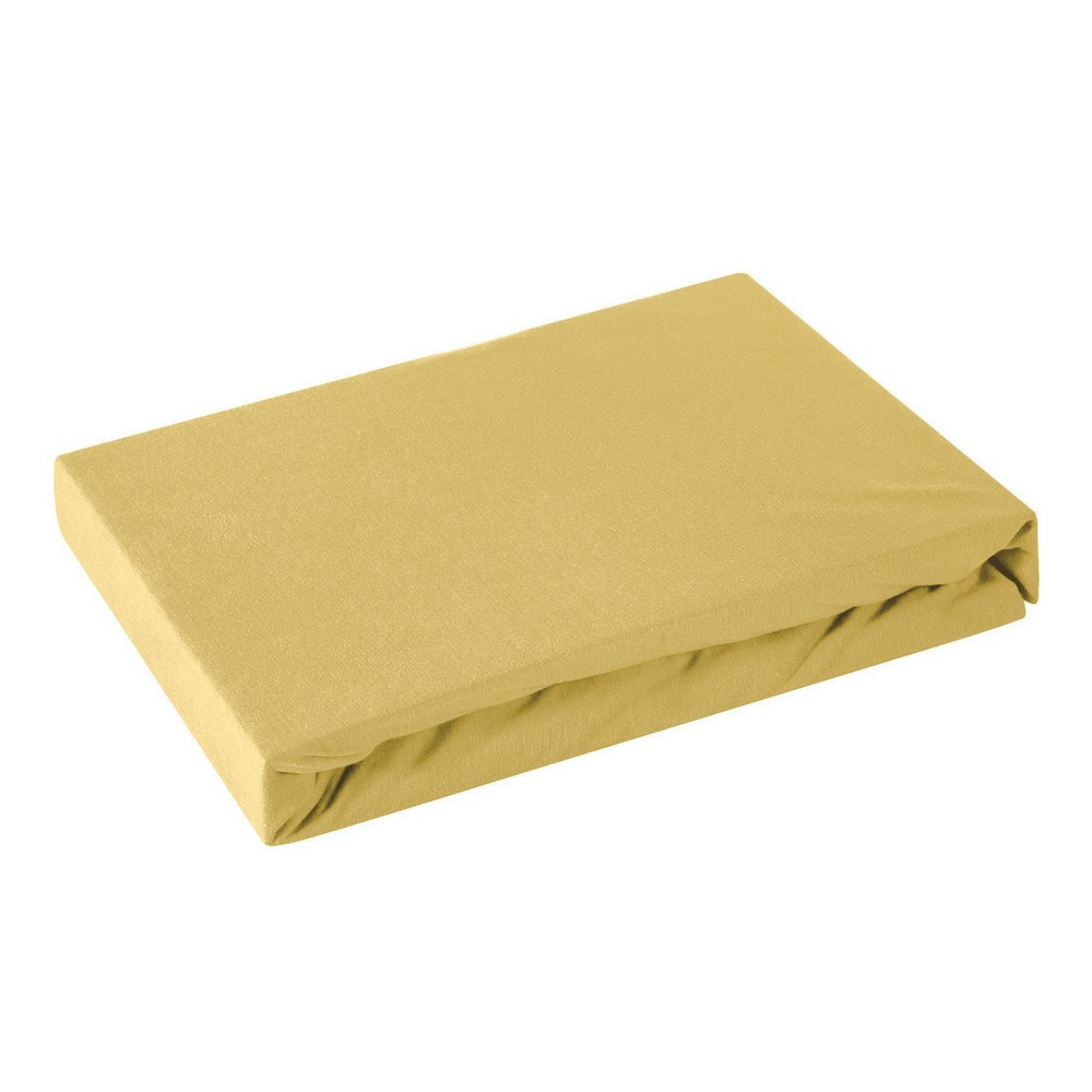 Prześcieradło jersey z gumką 90x200 musztardowe 125 g/m2