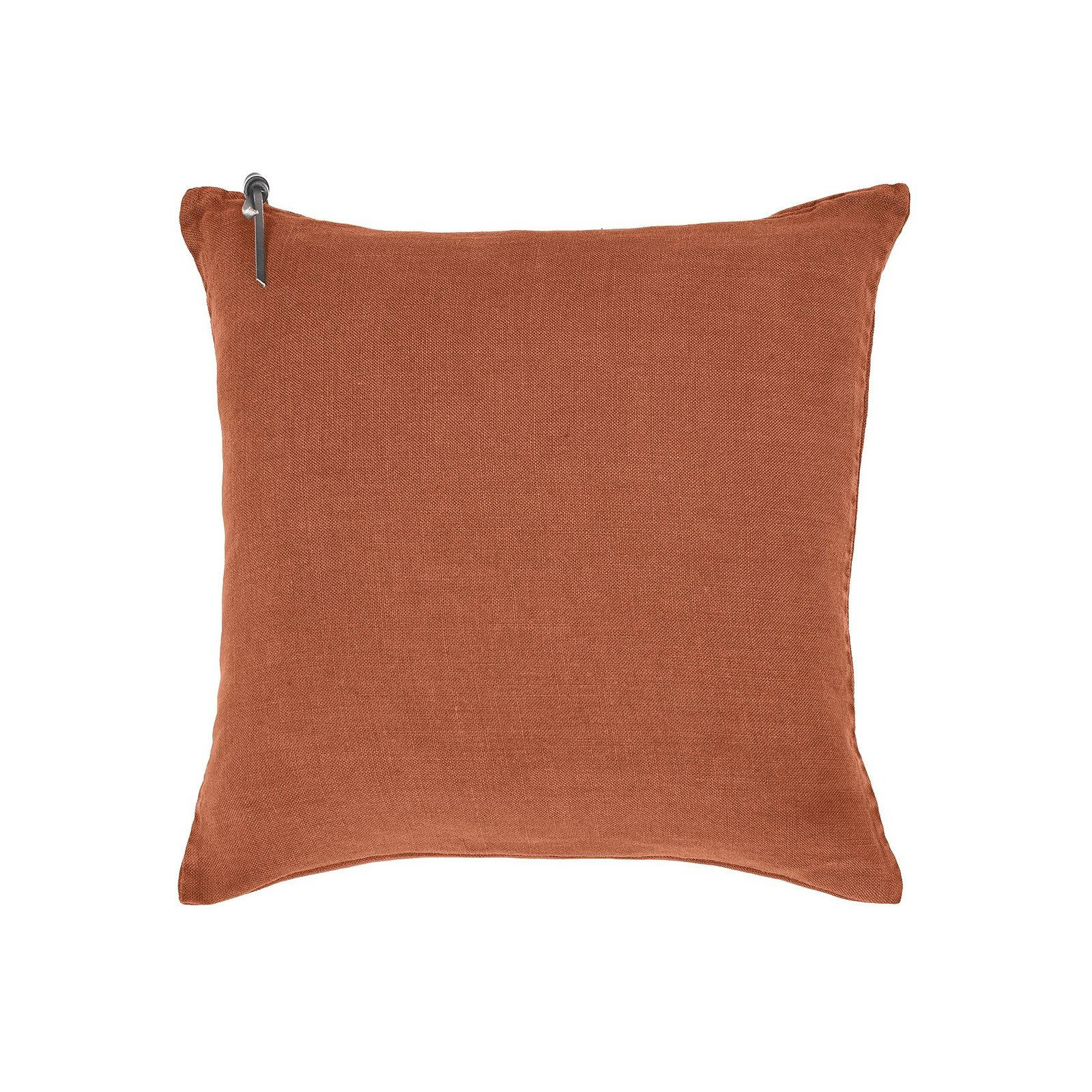 L'ESSENTIEL - Coussin Lin pur lavé Orange Foncé  45x45