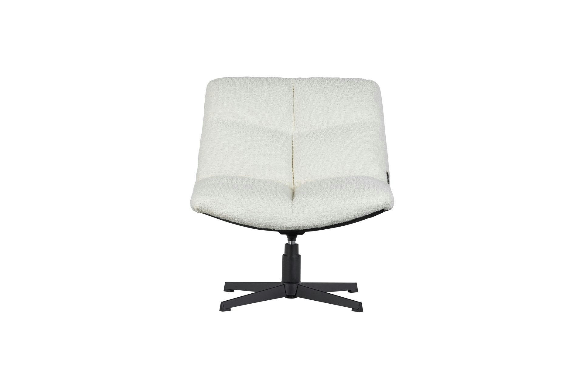 VINNY - Fauteuil effet peau de mouton blanc