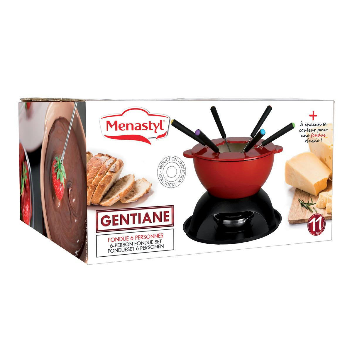 GENTIANE - Service à fondue en fonte 10 pièces