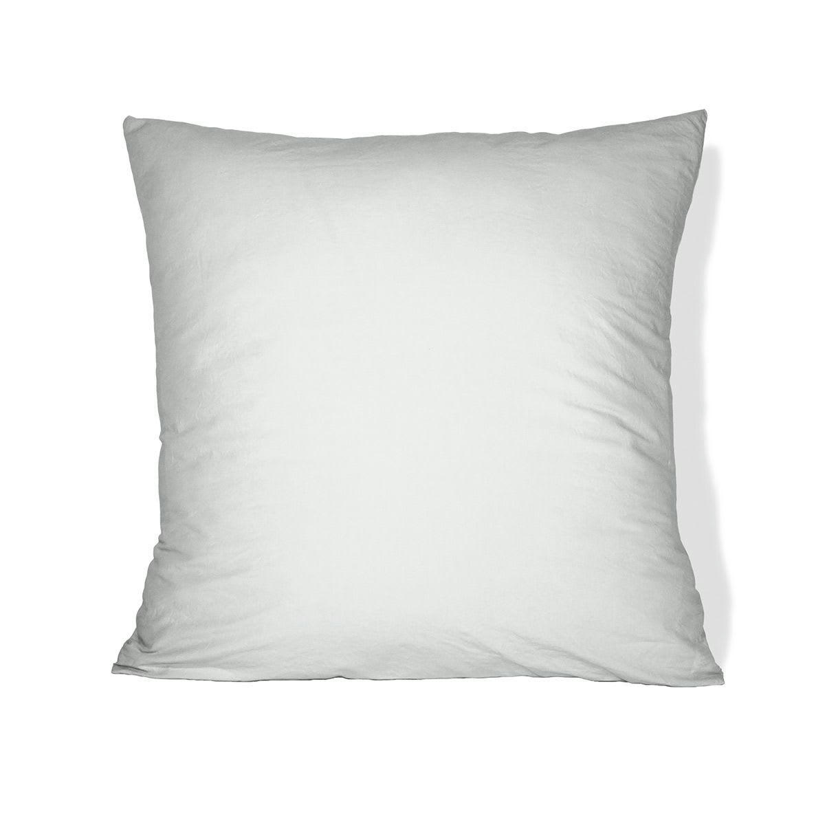 NINON - Taie d'oreiller en percale lavée gris clair 65x65 cm