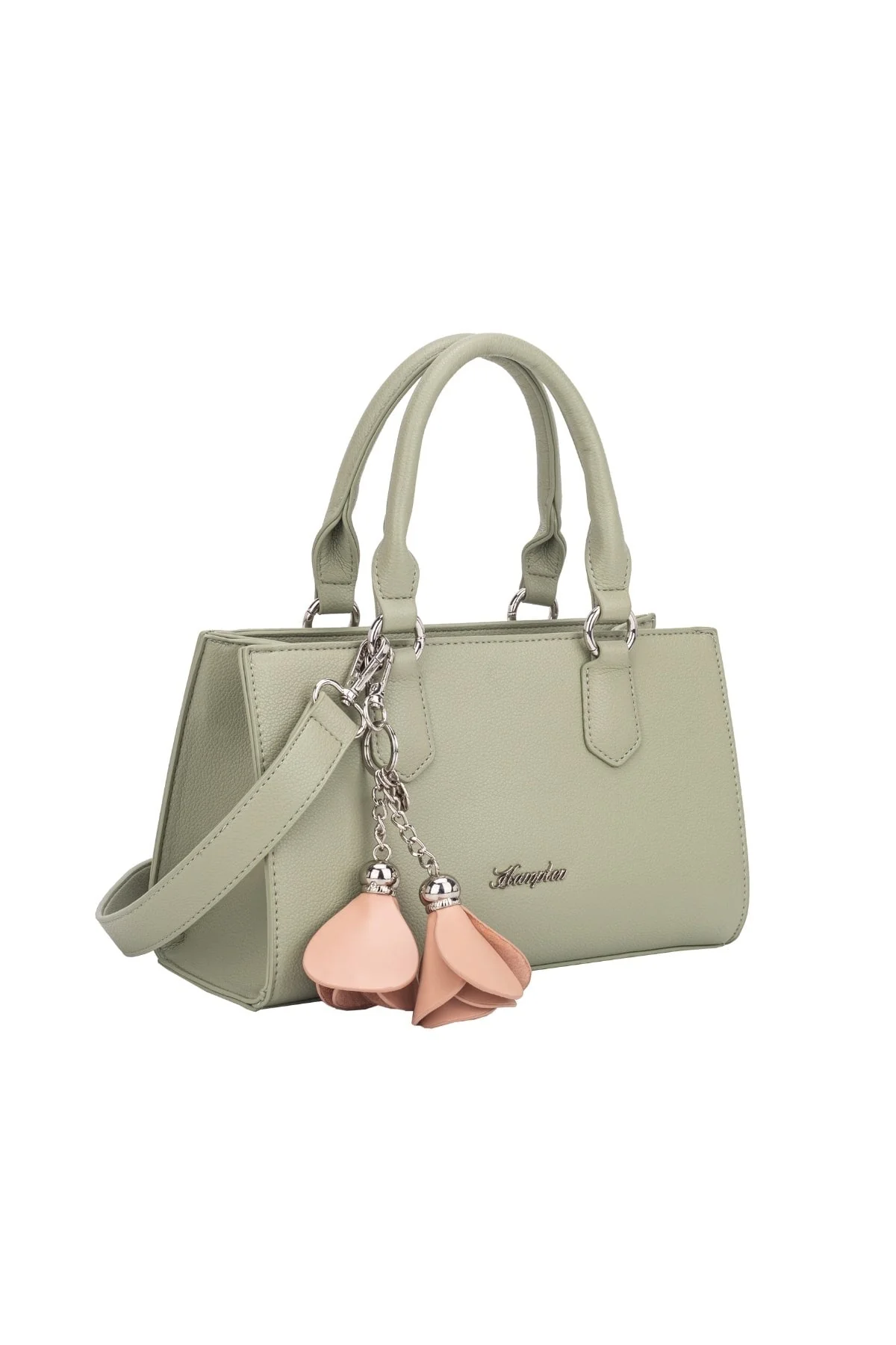 Tulip Keychain Grab-Handle Bag in Green