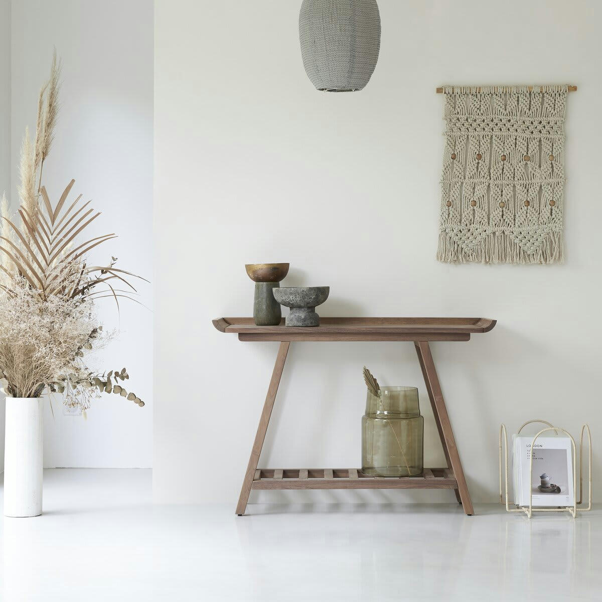 PAMPA - Console haute en noyer massif