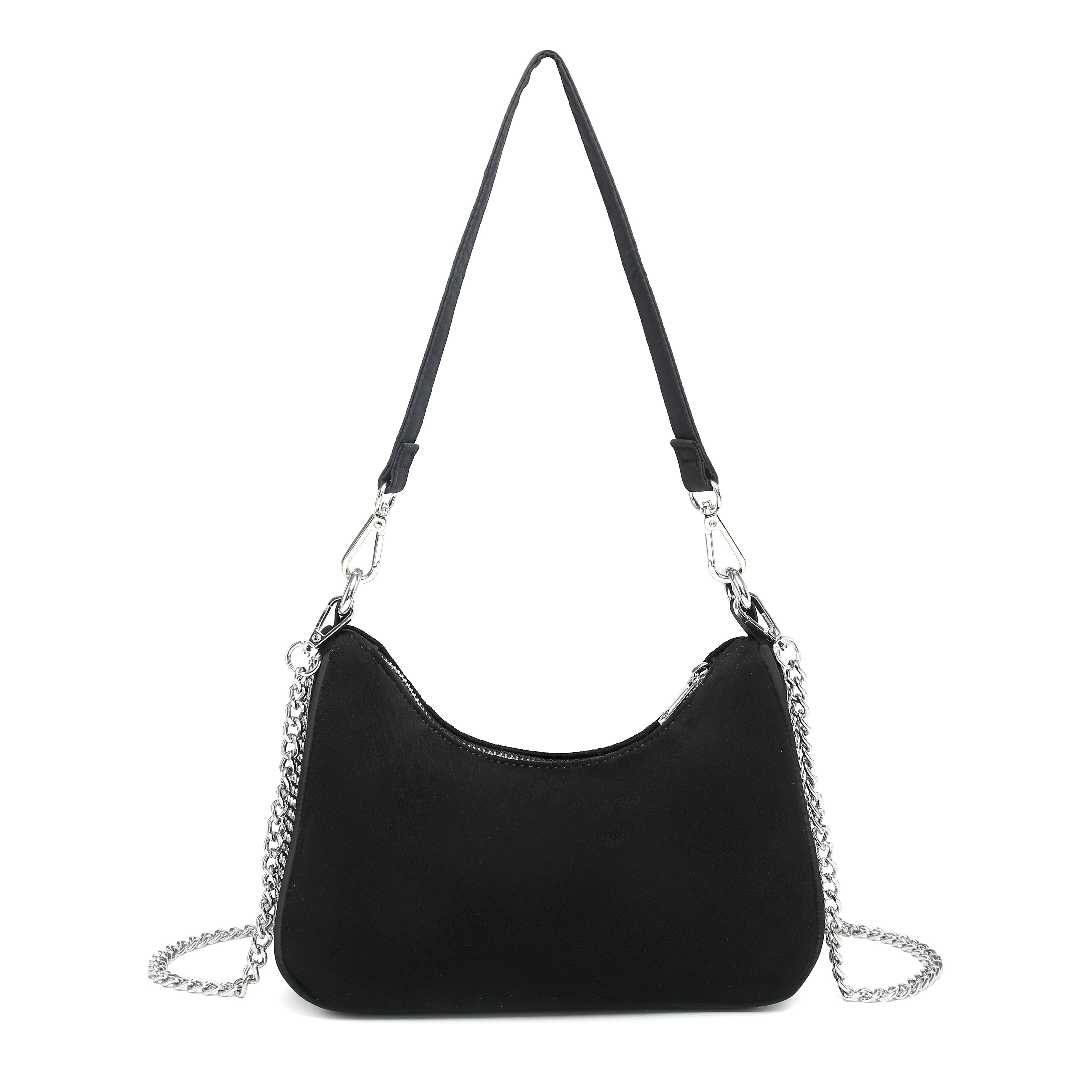 JFY Carri Co. Zip Top Closure Single Side Diamante Bag