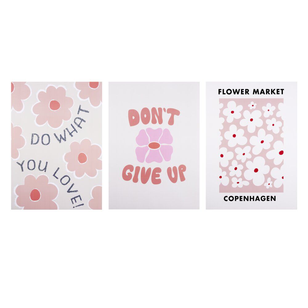 Poster papier x3 thème floral 50x70cm (3 modèles)