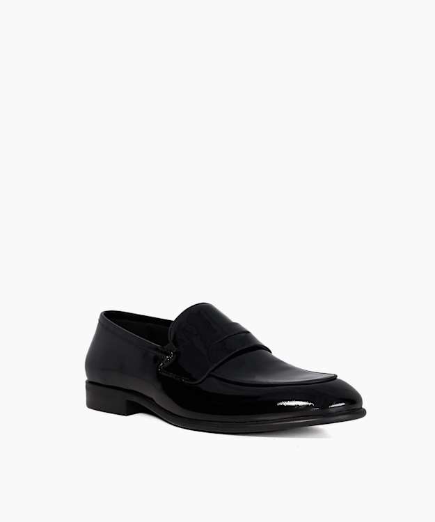 Spin Black - Slip On Penny Trim Loafers