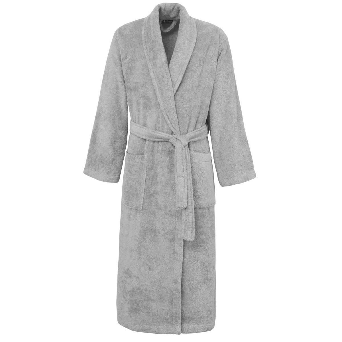 STUDIO - Peignoir mixte col châle 400 gr/m²  gris perle L