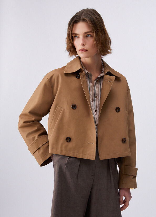 Trench corto in gabardine