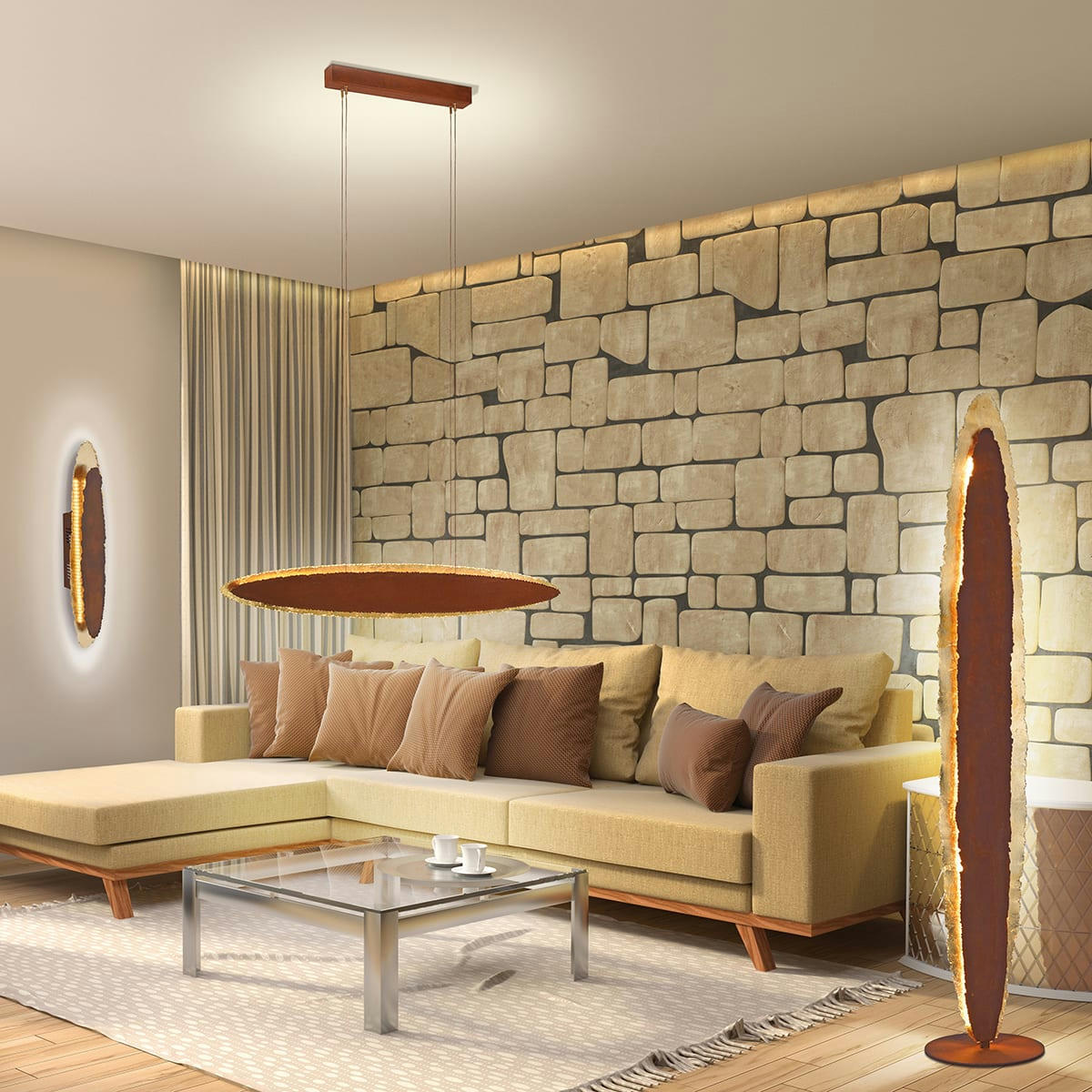 NEVIS - Suspension en métal rouille