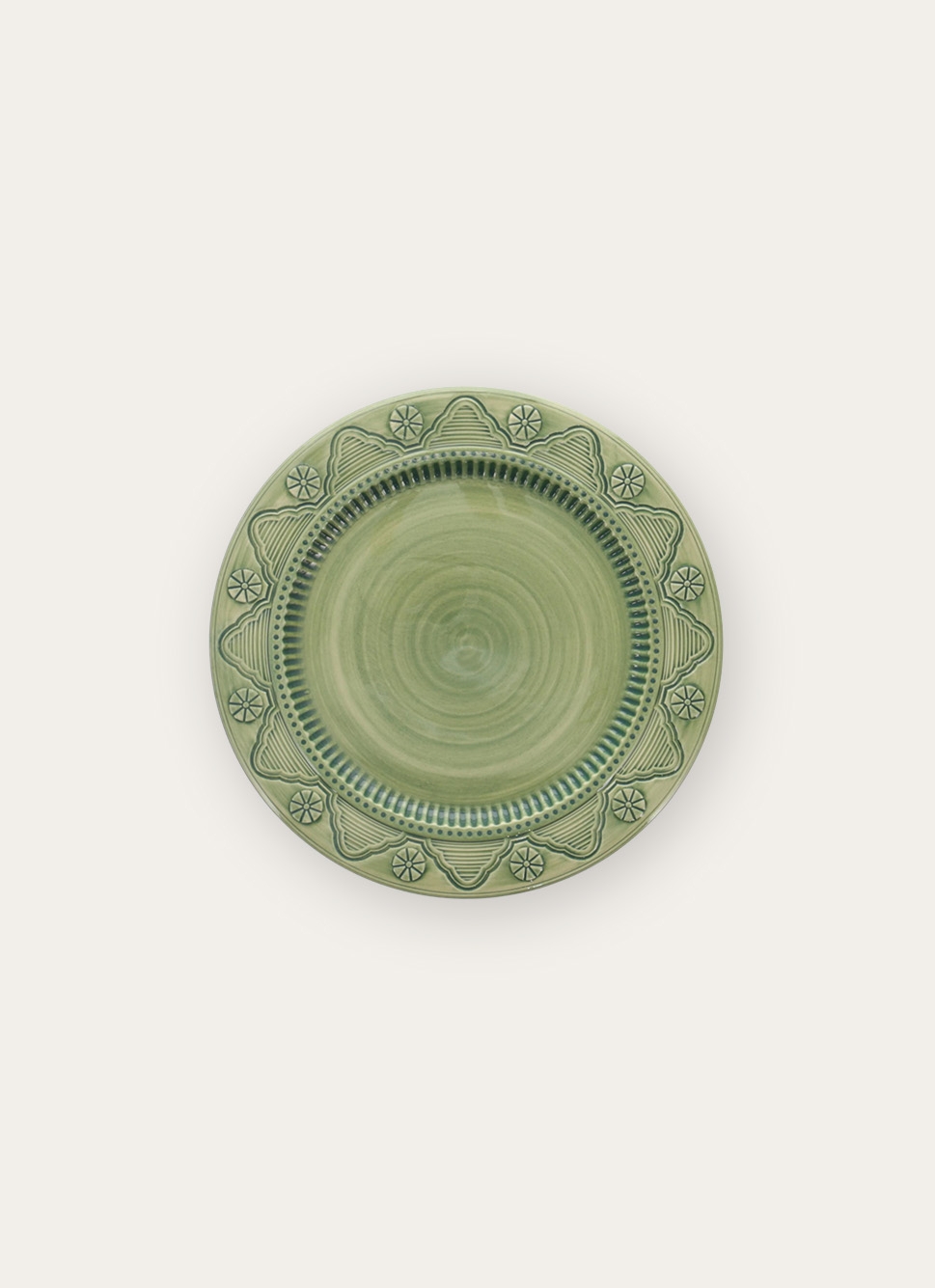 ASSIETTE à DESSERT EN GRÈS PEINTE à LA MAIN LEGEND vert