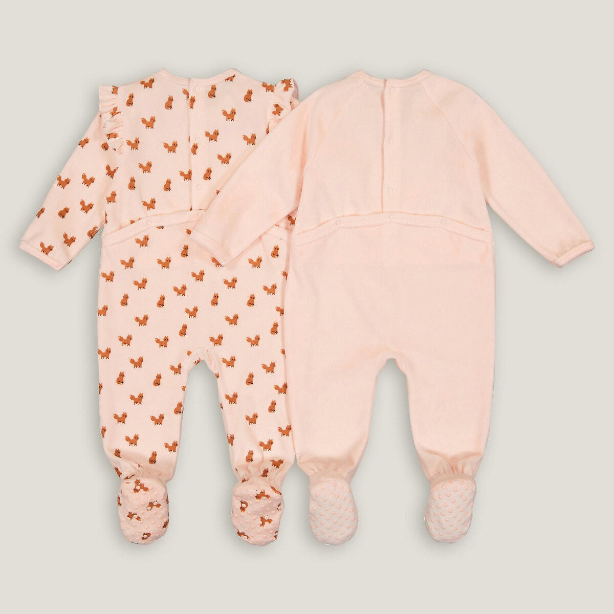 Lot de 2 pyjamas 1 pièce imprimés en velours
