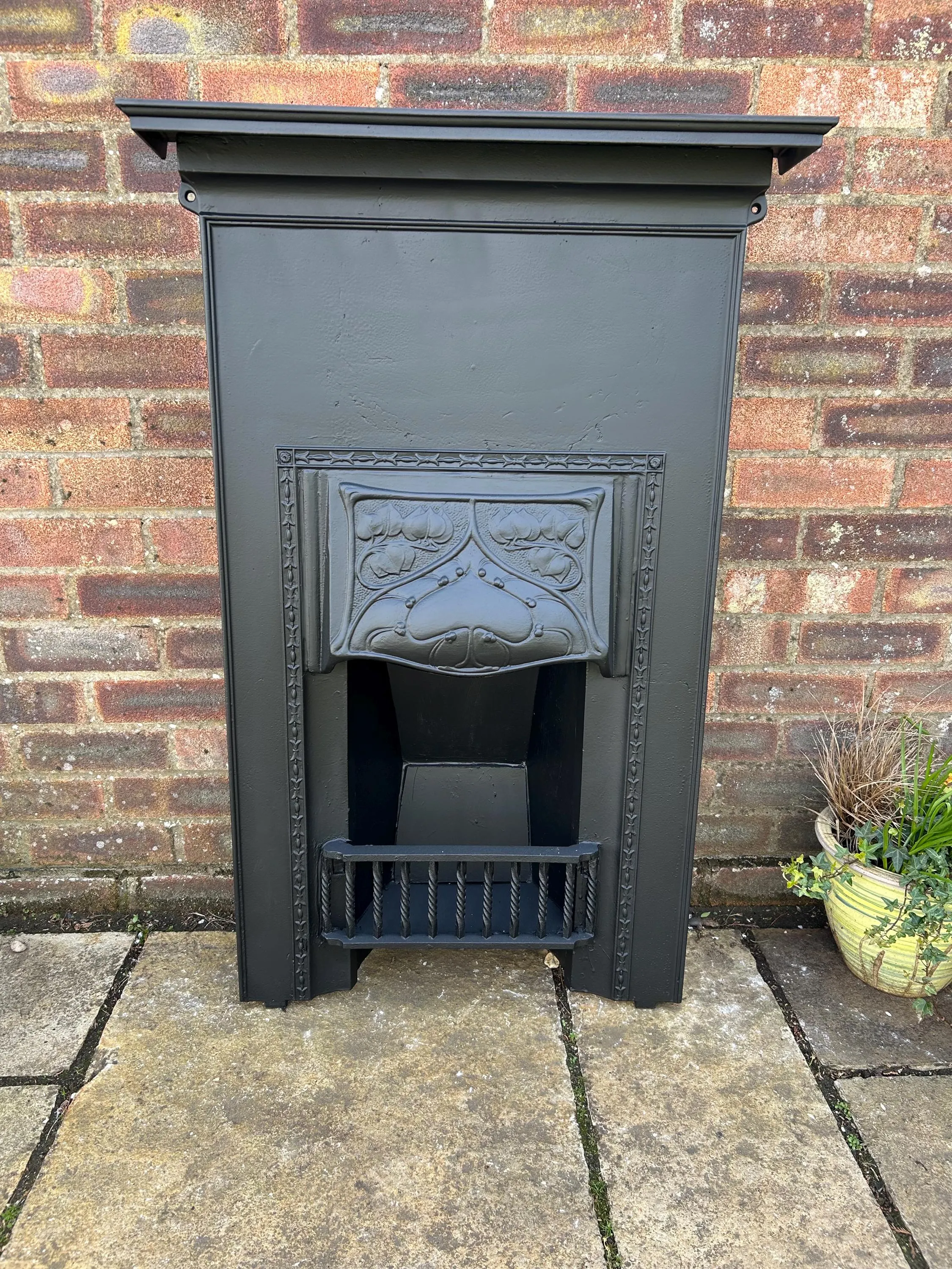 Large elegant cast iron fireplace no 91. No free postage
