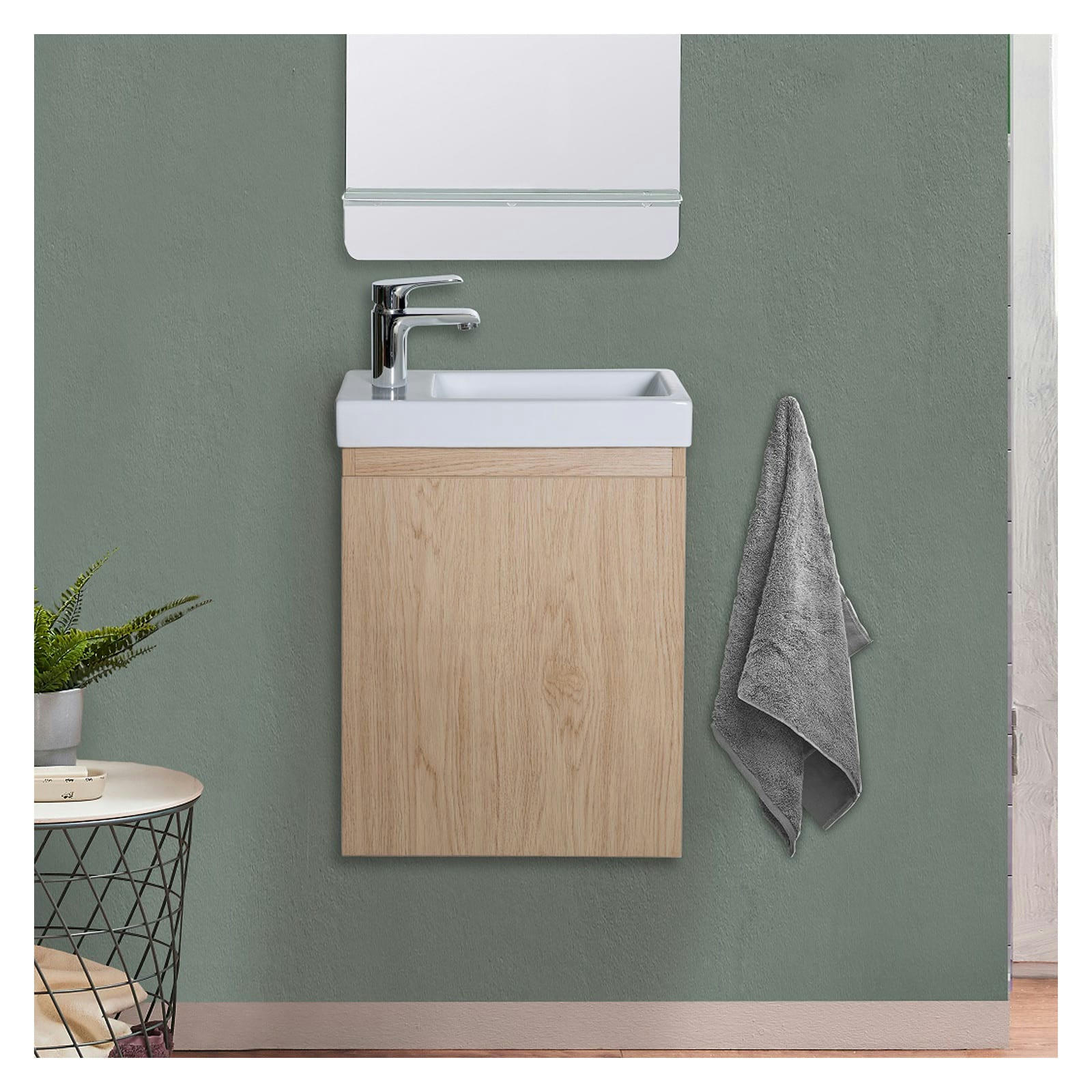 LISA - Meuble lave-mains  Décor chêne