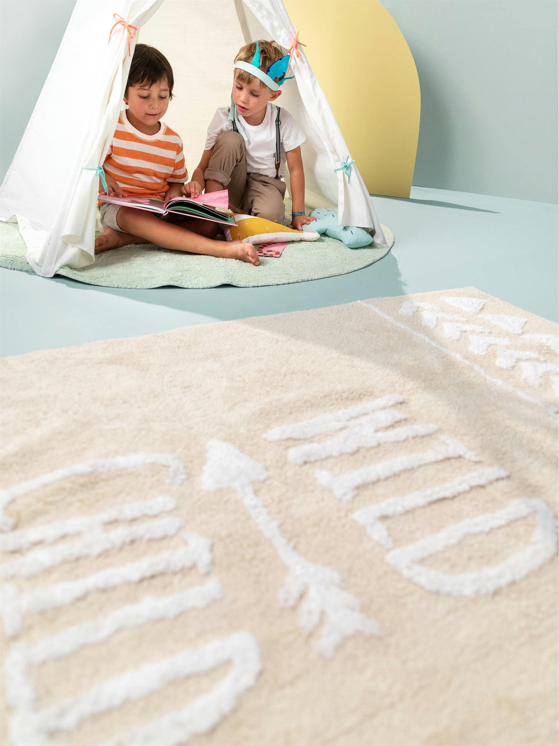 INKA - Tapis lavables pour enfants bleu clair 120x180