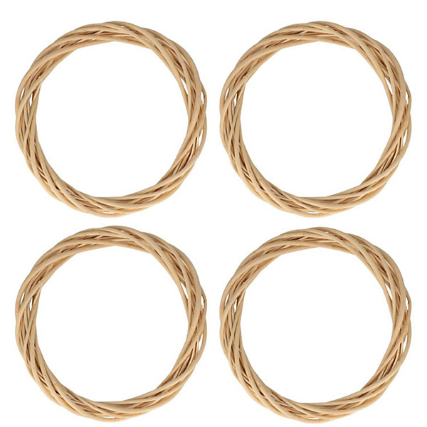 4 couronnes décoratives en osier 30 cm