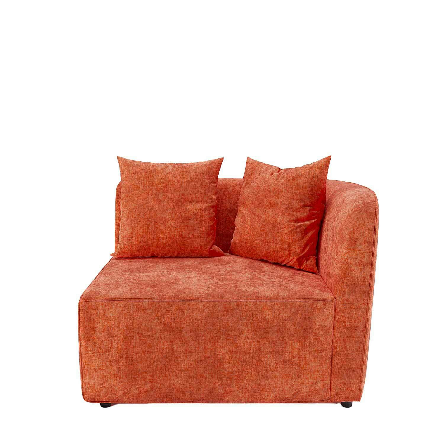 ALBA - Canapé incurvé 2 places modulable en velours ocre