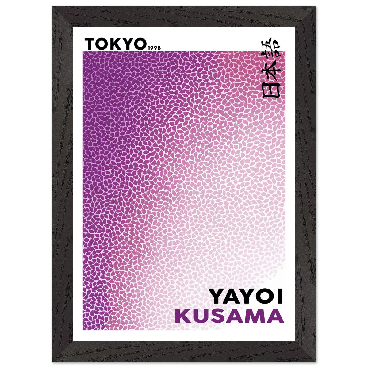 Artfulprints Poster met Lijst Yayoi Kusama - Purple Tokyo 1998  - A4 21x29.7 cm - Paars