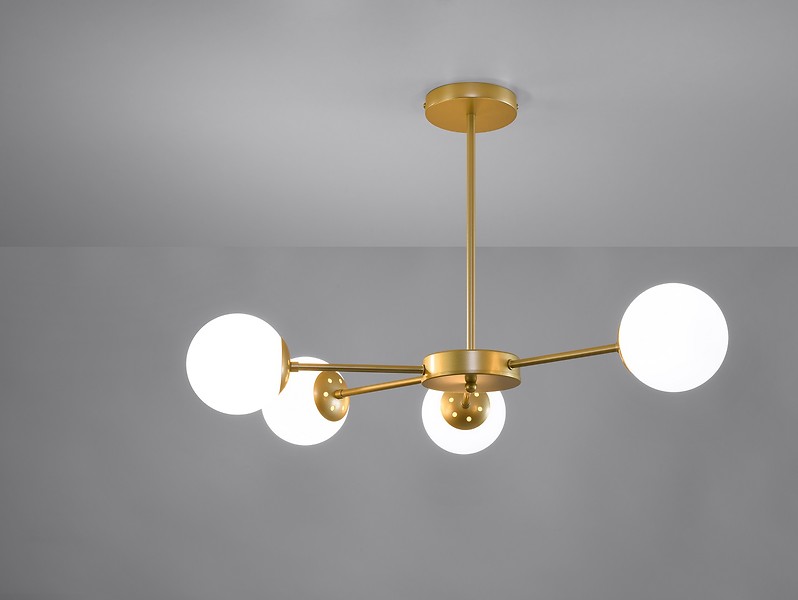 Lampa wisząca Mati 4-punktowa metalowa złota